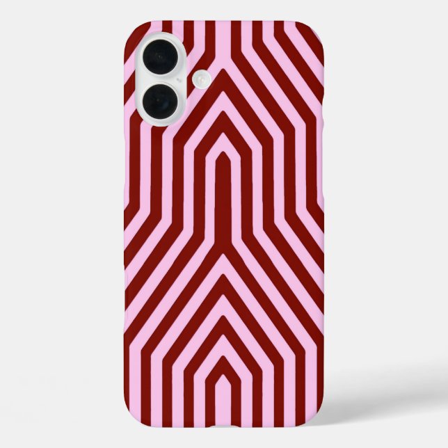Art Deco Geometric - bordeauxrot und rosa Case-Mate iPhone Hülle (Rückseite)