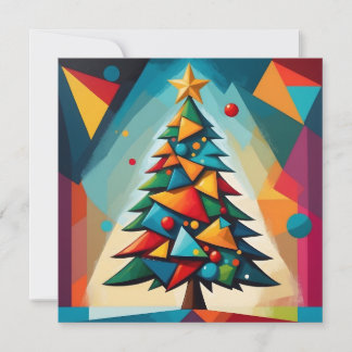 Art Deco Geometric Christmas Tree Triangle Heaven Feiertagskarte