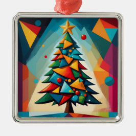 Art Deco Geometric Christmas Tree Triangle Heaven Ornament Aus Metall