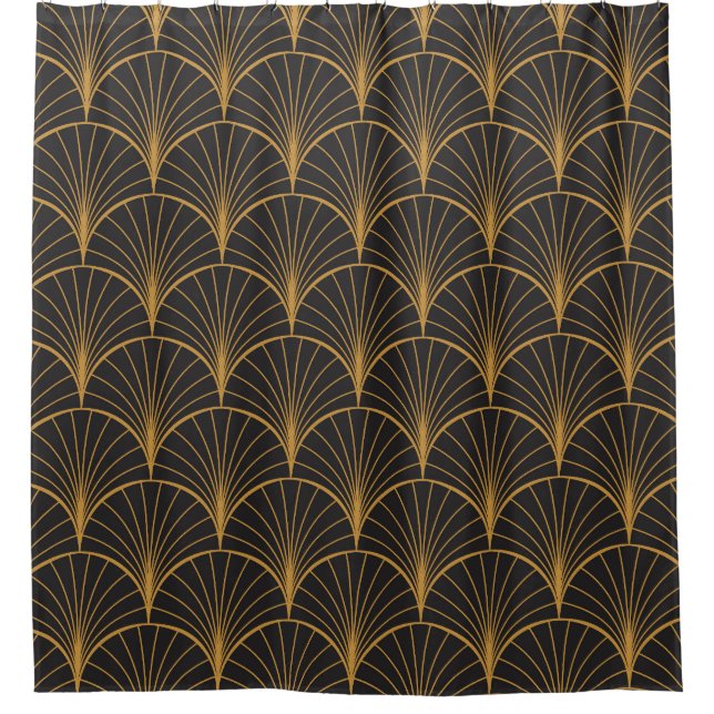 Art Deco Geometric Circles-Muster Duschvorhang (Vorderseite)