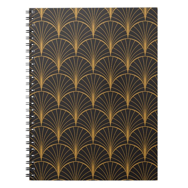 Art Deco Geometric Circles-Muster Notizblock (Vorderseite)
