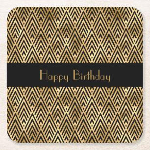 Art Deco Geometric Customizable Rechteckiger Pappuntersetzer