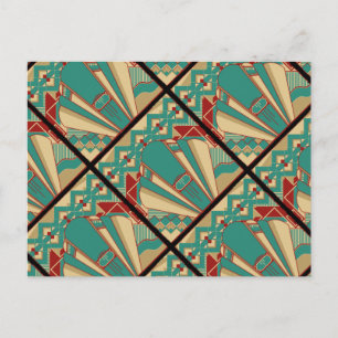 Art Deco Geometric Design Postkarte