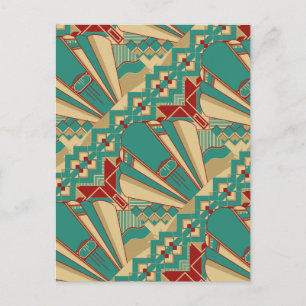 Art Deco Geometric Design Postkarte