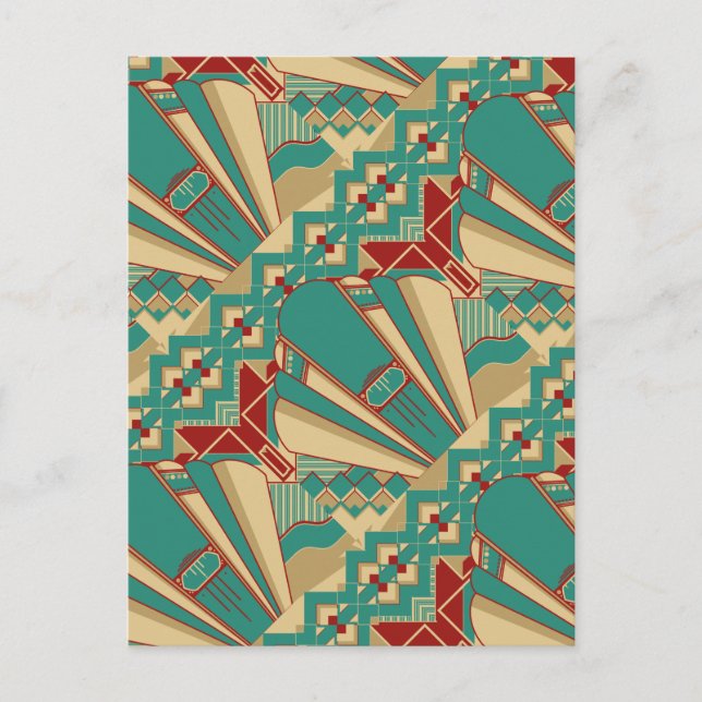 Art Deco Geometric Design Postkarte (Vorderseite)