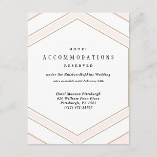 Art Deco Geometric Diamond Wedding Hotel Card Begleitkarte