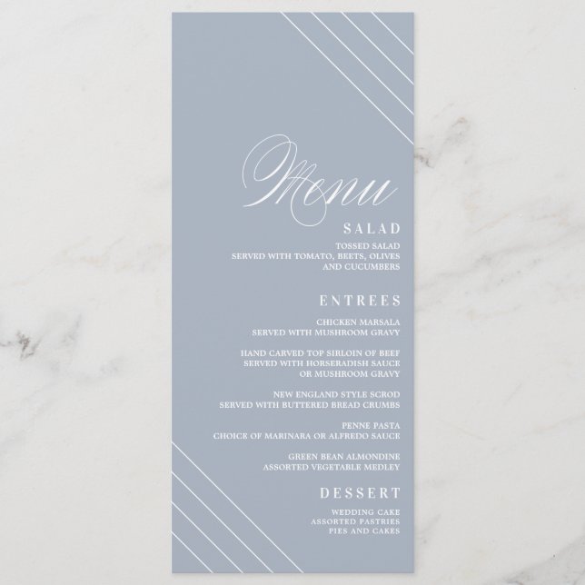 Art Deco Geometric Diamond Wedding Menu Card Menükarte (Vorderseite)