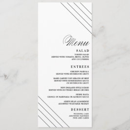 Art Deco Geometric Diamond Wedding Menu Card Menükarte