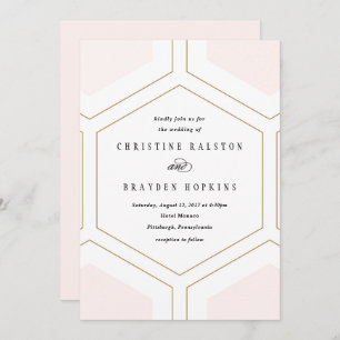 Art Deco Geometric Diamond Weditation Einladung