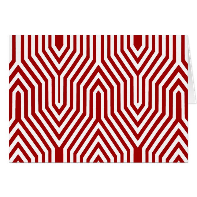Art Deco Geometric - dunkelrot und weiß (Vorderseite (Horizontal))