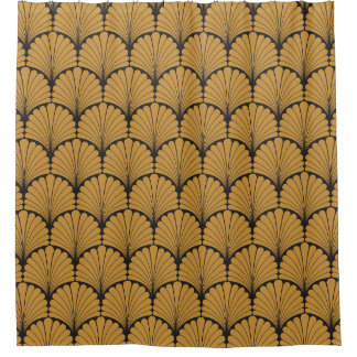 Art Deco Geometric Floral Textur Duschvorhang