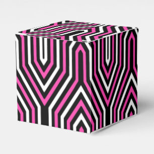 Art Deco Geometric - Fuchsia rosa, schwarz und wei Geschenkschachtel