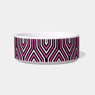 Art Deco Geometric - Fuchsia rosa, schwarz und wei Napf