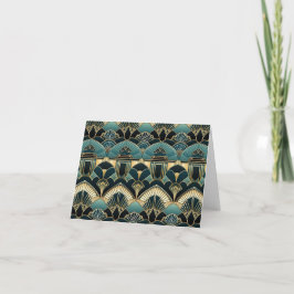 Art Deco Geometric Gemustert Dankeskarte