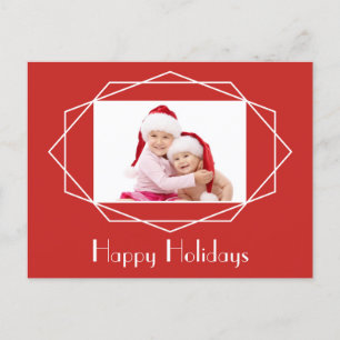 Art Deco Geometric Holiday Foto Postkarte