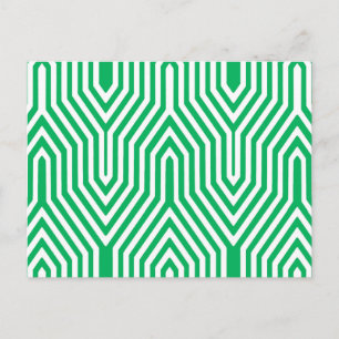 Art Deco Geometric - Jade grün und weiß Postkarte