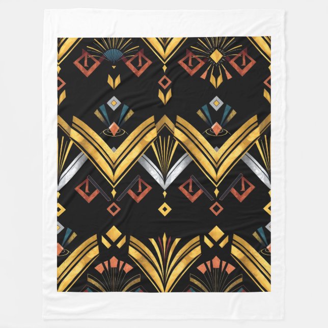 Art Deco Geometric Luxury Blanket Design (1) Fleecedecke (Vorderseite)