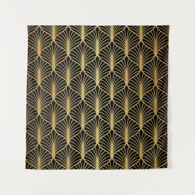 Art Deco Geometric Luxury Pattern Wandteppich (Vorderseite)