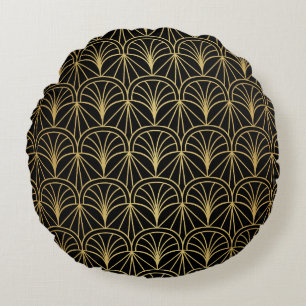 Art Deco Geometric Minimalistisches Muster Rundes Kissen