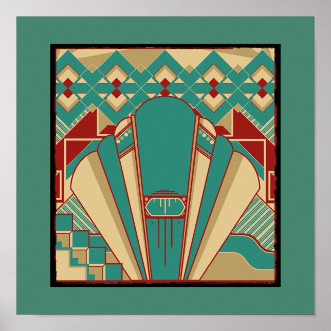 Art Deco Geometric Muster Poster (Vorne)