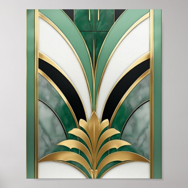 Art Deco Geometric Muster Poster (Vorne)