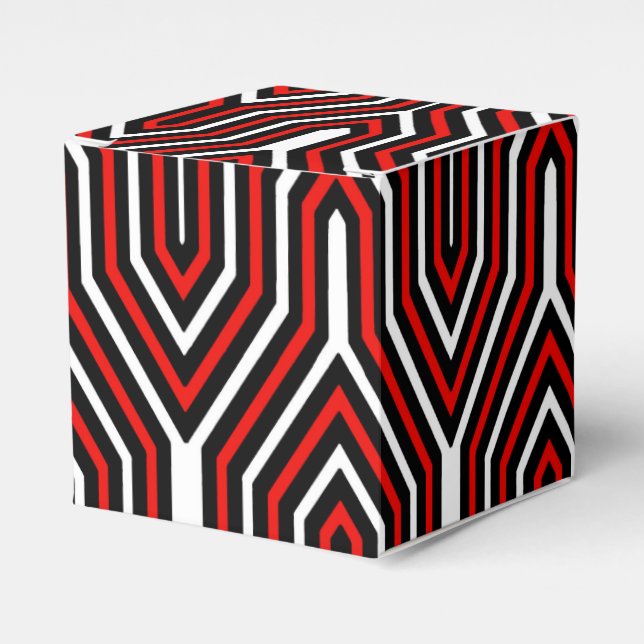 Art Deco Geometric - rot, schwarz und weiß Geschenkschachtel (Vorderseite)