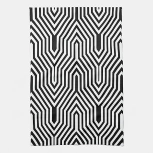 Art Deco Geometric - Schwarzweiß Handtuch