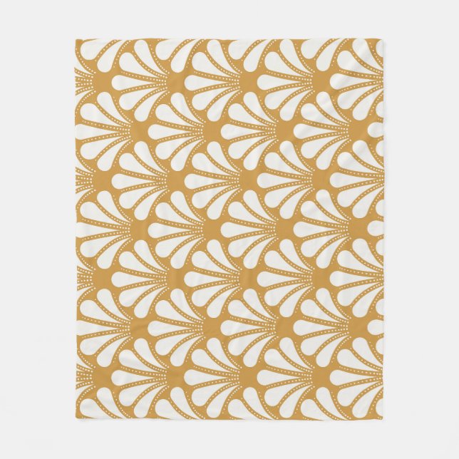 Art Deco Geometric Sea Muschel Fleecedecke (Vorderseite)