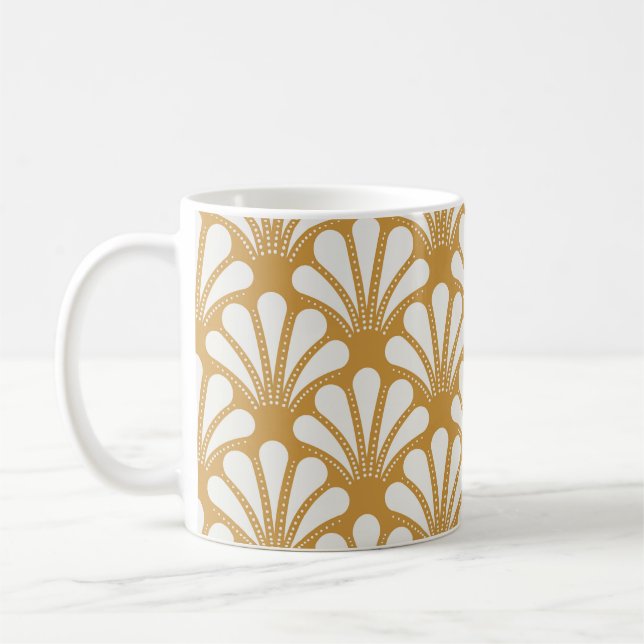 Art Deco Geometric Sea Muschel Kaffeetasse (Links)
