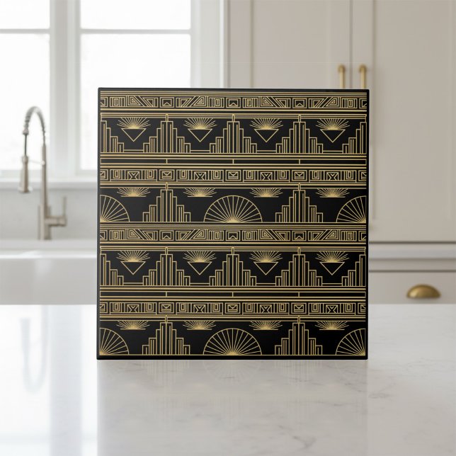 Art Deco Geometric Skyline Pat#9 ID1196 Fliese (Von Creator hochgeladen)