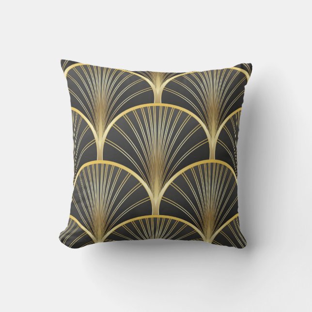 Art Deco Geometric Texture Illustration Kissen (Vorderseite)