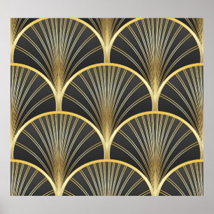 Art Deco Geometric Texture Illustration Poster