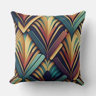 Art Deco Geometric Throw Pillow Kissen