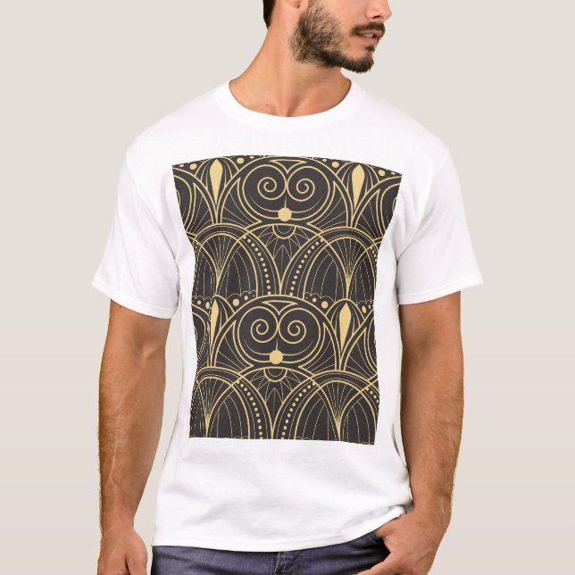 Art Deco Geometric Tiles Luxury. T-Shirt (Vorderseite)