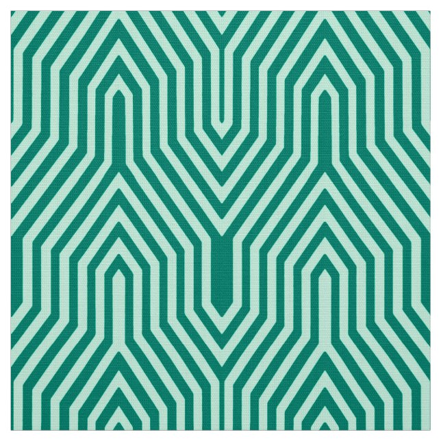 Art Deco Geometric - Türkis und Wasser Stoff (Muster)