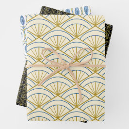 Art Deco Geometric Wrapping Paper Set Geschenkpapier Set