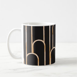 Art-Deco-Geometrie: goldenes Aquarellpapier Kaffeetasse