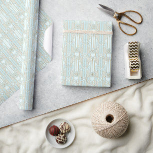 Art Deco geometrisch opulentes Aqua Geschenkpapier