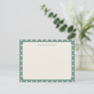 Art Deco Geometrische Aquamarine und rosa Personal Mitteilungskarte