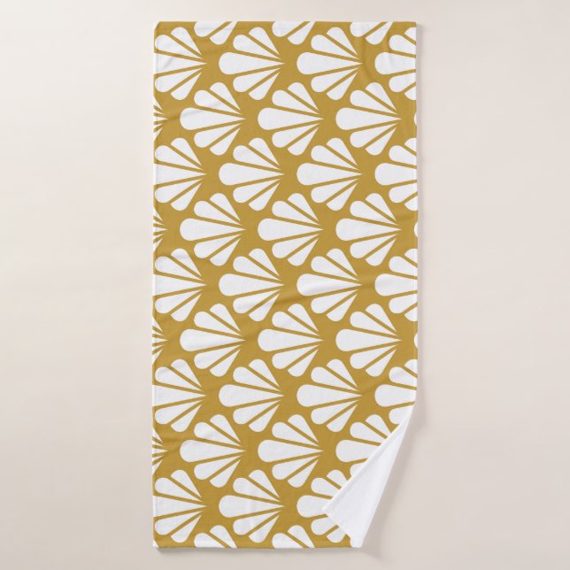 Art Déco, geometrische, blumengeschmückte Muster. Badehandtuch (Badehandtuch)