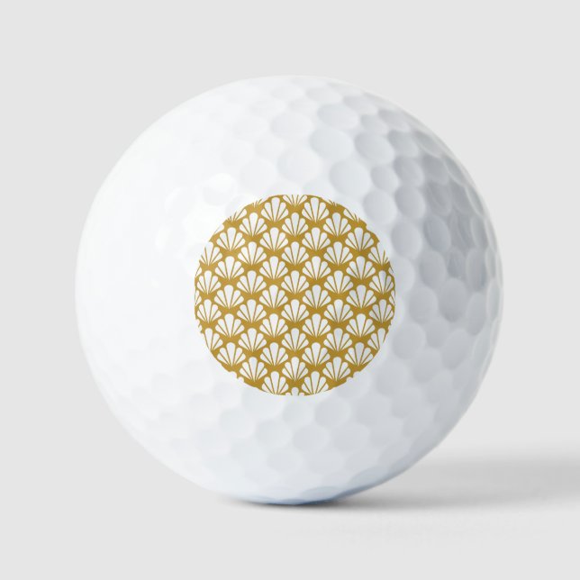 Art Déco, geometrische, blumengeschmückte Muster. Golfball (Vorderseite)
