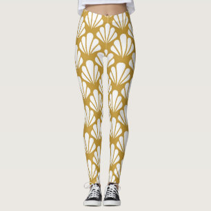 Art Déco, geometrische, blumengeschmückte Muster. Leggings