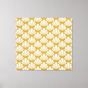 Art Déco, geometrische, blumengeschmückte Muster. Leinwanddruck