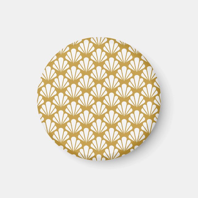 Art Déco, geometrische, blumengeschmückte Muster. Magnet (Vorne)