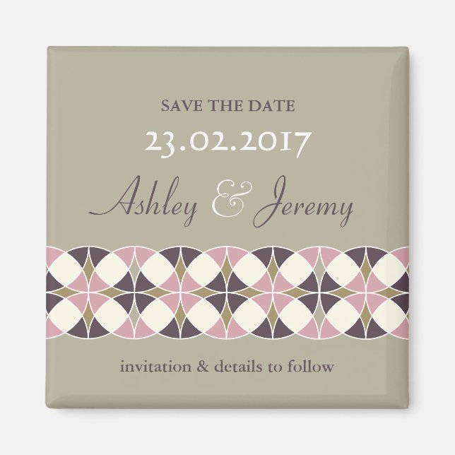 Art Deco Geometrische Hochzeit Save The Date Magne Magnet (Vorne)