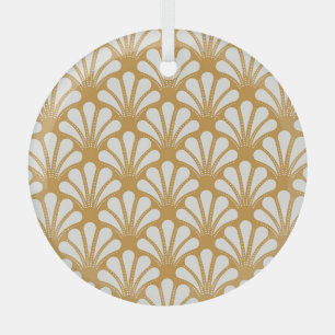 Art Deco Geometrische Meeresmuschel Ornament Aus Glas