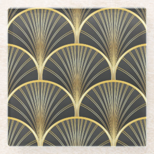 Art Deco Geometrische Textur Illustration Glasuntersetzer