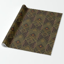 Art Deco Geometrischer Aufschwung - Waldgrün und R