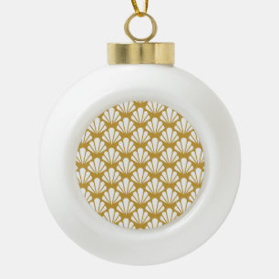 Art Deco, geometrisches florales nahtloses Muster. Keramik Kugel-Ornament