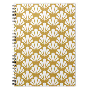 Art Deco, geometrisches florales nahtloses Muster. Notizblock